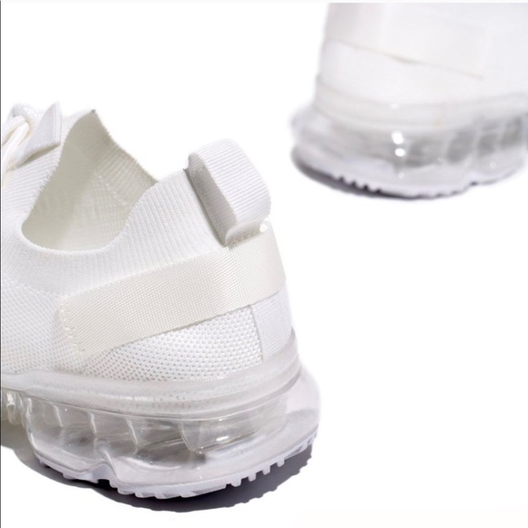 White FlyKnit Air Bubble Slip On Sneaker - Picture 4 of 6